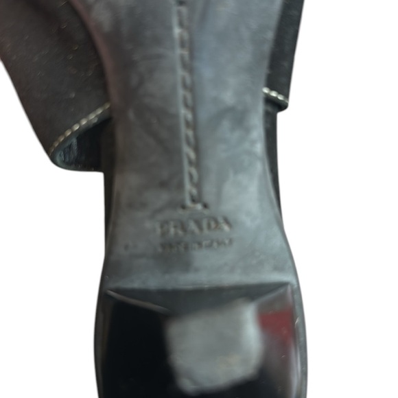 Vintage Prada Kitten Heels Black Suede Pointed Toe Authenticated 6.5 - Picture 4 of 7